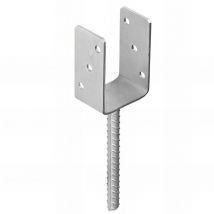 Fixtout - Pied de poteau lourd en u zingué à ancrer - 91 x 120 x 4 mm