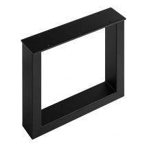 Pied de table basse ou banc - Charge : 250 kg - Décor : Noir granité - Hauteur : 420 mm - Largeur : 430 mm - Matériau : Acier - Section : 80 x 40 mm