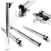 Xpotool - Pied de table Lot de 4 Chromé Support de table Réglable en hauteur 70-110cm