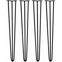 Pied de Table Metal 71cm, Pied de Meuble 3 Tiges Durable, avec Vis et Protecteurs de Sol, Pied en Épingle à Cheveux pour Table Basse, Chaise, Pied de