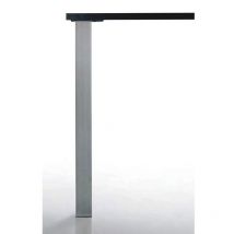 Camar - Pied de table quadra 80 x 80 mm - Décor : Aspect inox brossé - Hauteur : 870 mm