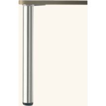 Pied De Table Réglable Métal Rond Chromé H 70.5 X L 6 Cm