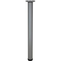 Ltdt - Pied De Table Télescopique En Aluminium Zoom - Diamètre 50 Mm - Hauteur 730 À 1100 Mm - Fixation Platine - Finition Gris - Interges