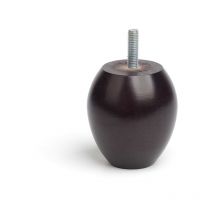 Pied rond en bois d'une hauteur de 71 mm et finition wengé. Dimensions: 65x65x71 mm - talla