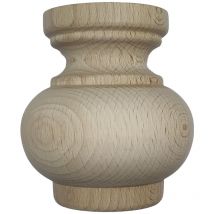Piede in legno di faggio grezzo per mobili ø 93 x h 100 mm - cod 50002