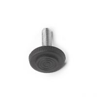 Piede tondo regolabile in acciaio base in plastica ø 32 mm - M10X25 - 4 pezzi nero