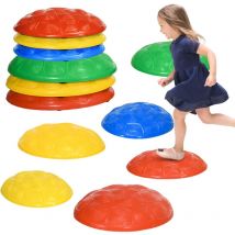 Zonekiz - Piedras de equilibrio para niños de 3-8 años Set de 6 piezas apilables con base antideslizante para entrenamiento de equilibrio multicolor