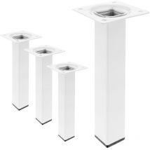 Pieds carrés blancs L25 x 250 mm Lot de 4