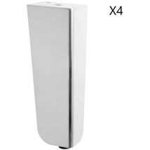 Pieds de meuble contemporains - Hauteur : 94 mm - Platine : 40 x 40 mm - Réglage : + 10 mm - Décor : Chromé Confalonieri