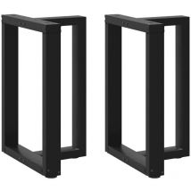 Vidaxl - Pieds de table à manger forme de T 2 pcs noir 50x35x(72-73) cm