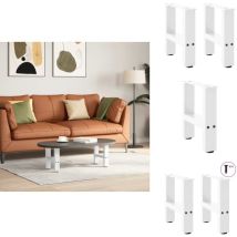 Pieds de table basse blanc 2 pcs 30x(30-31) cm acier - Pied De Table Basse - Pieds De Table Basse - Pied De Table - Pied De Table Pour Meuble