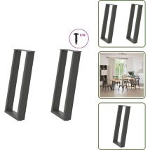 Vidaxl - Pieds de table console forme de u 2 pcs 38x(72-73) cm acier - Pied De Console - Pieds De Console - Pied De Table - Pied De Table De Meuble