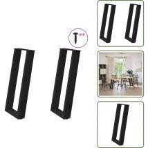 Pieds de table console forme de u 2 pcs noir 28x(72-73)cm acier - Pied De Console - Pieds De Console - Pied De Table - Pied De Table De Meuble