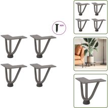 Pieds de table en forme d'épingle à cheveux 10 cm acier massif - Pied De Table En Forme D'épingle À Cheveux - Pied De Table En Forme D'épingle À
