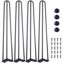 Pieds de Table en Épingle à Cheveux de 22', Ensemble de Pieds de Table en Épingle 4 pc, Pieds en Épingle à Cheveux en Acier avec 3 Tiges Robustes,