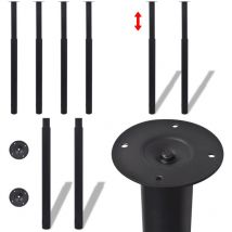 Pieds de table télescopiques 4 pcs Noir 710 mm - 1100 mm - Pieds De Table Télescopiques - Pieds De Table Noirs - Pieds De Bureau Ajustables - Pieds