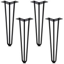 So-tech - Pieds en épingle pour table et console - en acier massif - finition noir - hauteur 406 mm - synercia