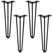 So-tech - Pieds en épingle pour table et console - en acier massif - finition noir - hauteur 710 mm - synercia