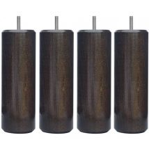 Jeu de pieds Cylindre Cylindre H20cm D7cm wengue filetage 8mm