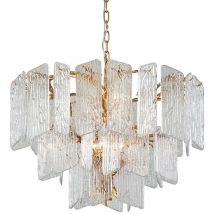 Piemonte Lampadario 8 Luci Royal Gold, Vetro