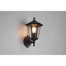 Pienza applique da esterno up 6 lati fusione di alluminio nera e vetro trasparente h. 31CM IP44