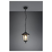 Pienza sospensione da esterno 6 lati fusione di alluminio nera e vetro trasparente h. 83CM IP44