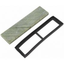 Jeffergarden Pierre à aiguiser,Pierre à aiguiser de cuisine grain 10000, béryl naturel avec Base, pierre à aiguiser pour la maison, 20x5x1.2cm