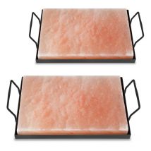 Jopassy - Pierre à sel avec support Pierre à sel pour barbecue xl bbq Set 30x20x3cm Plaque à sel pour repas 2X