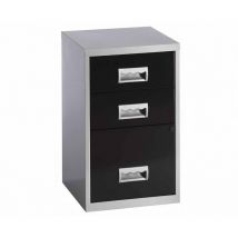Pierre Henry - 3 Drawer A4 Filing Cabinet – Silver/Black