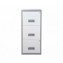 3 Drawer Maxi Filing Cabinet - Silver/White - Pierre Henry