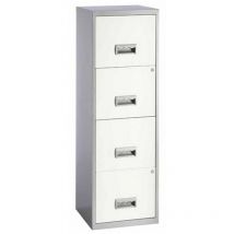 Pierre Henry - 4 Drawer Maxi Tall Filing Cabinet - Silver/White