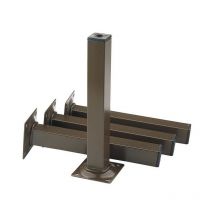 Pie de mueble negro ral 9005 25x25mm H.800mm placa Element System Por 4)