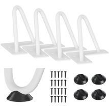 Aqrau - Pies para mesa y mueble Patas Juego de 4 blanco 20cm