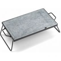 Ompagrill - Pietra Ollare 30x40 cm con Supporto Pieghevole DS30/40/BLACK