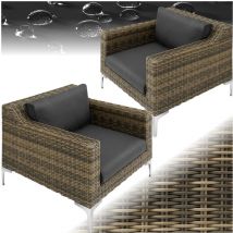 Tectake - Set de piezas modulares para conjunto de ratán Villanova 2 asientos - pieza individual para montar mueble de jardín, conjunto modulable de