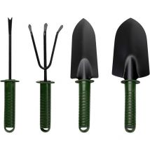 Fortuneville - piezas de herramientas de jardinería en miniatura, herramientas de jardinería con paleta de mano, paleta para trasplantar, rastrillo