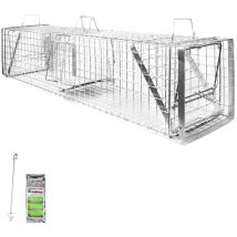 Piège à Animaux Humaine Animal Vivant Piège Cage 150 x 34 x 34 cm Chat Castor Renard Raton Laveur Petigi