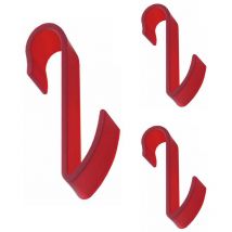 Pika shop 3 pz appendino per termoarredo tubo orizzontale modello hook rosso