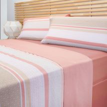 Juego de sábanas de polialgodón estampado de rayas 135x200cm Pikolin Home
