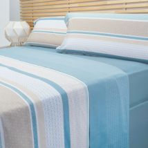 Juego de sábanas de polialgodón estampado de rayas 180x200cm Pikolin Home