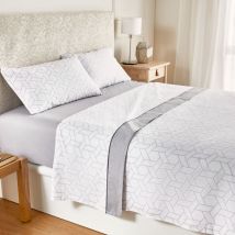 Juego de sábanas 100% algodón 150 hilos Gris 105x200cm Pikolin Home