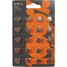 Peakpower - Pilas LR44 - AG13 - Paquete de 20 Unidades 100% Duración Larga, Tecnología Anti-Fugas, Rendimiento Elevado