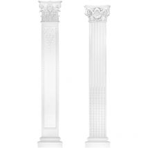 Hexim Perfect - Pilaster 450x50mm Wandreliefe Stuckdekor Pu - Stoßfest Perfect D1545 /-47: Komplettset 1
