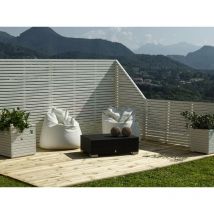 Pilastro per Frangivista delux e Recinzione Selenia Pino Laccato Colore Bianco cm. 9x9x100h