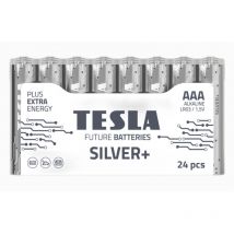 Pile Alcaline Tesla Argent+ Lr03 F24 1.5v 24 Pièces
