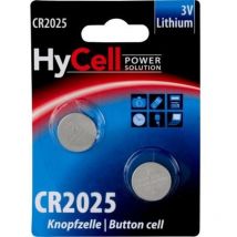 Piles bouton Lithium CR2025 3V (lot de 2) - Hycell