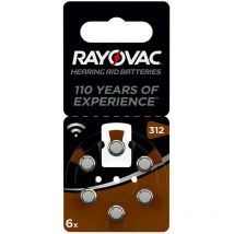 Micro Pile Appareil Auditif Rayovac Za312 1,45v (blister 6 Piles) Ø7,9x3,6mm