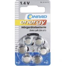 Pile bouton za 675 zinc-air Conrad energy 630 mAh 1.4 v 6 pc(s)