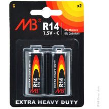 Microbatt - Pile saline blister x2 MB R14 - C 1.5V 2500mAh