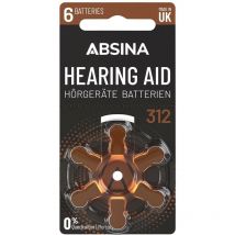 Pile pour appareil auditif za 312 1.4 v 6 pc(s) zinc-air PR41 X944612 - Absina